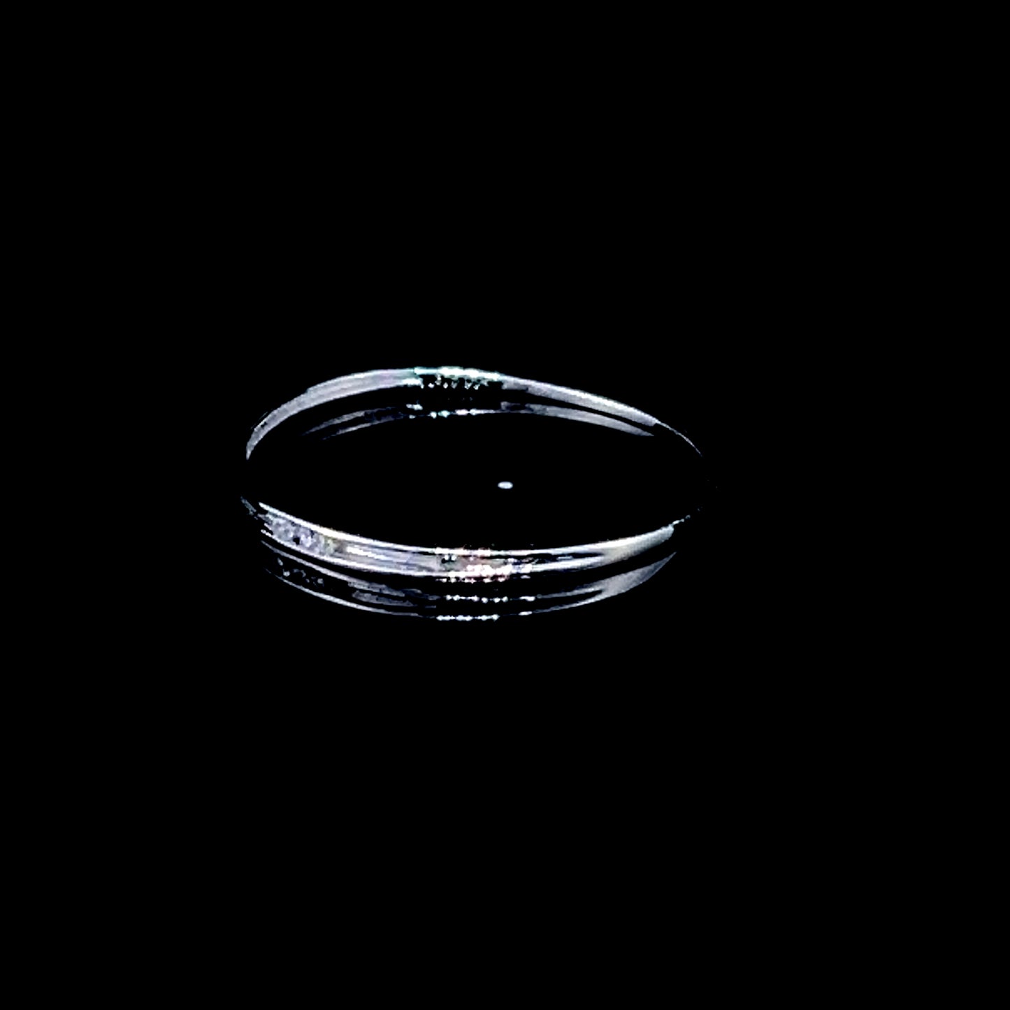 9K White Gold Thin Diamond Ring