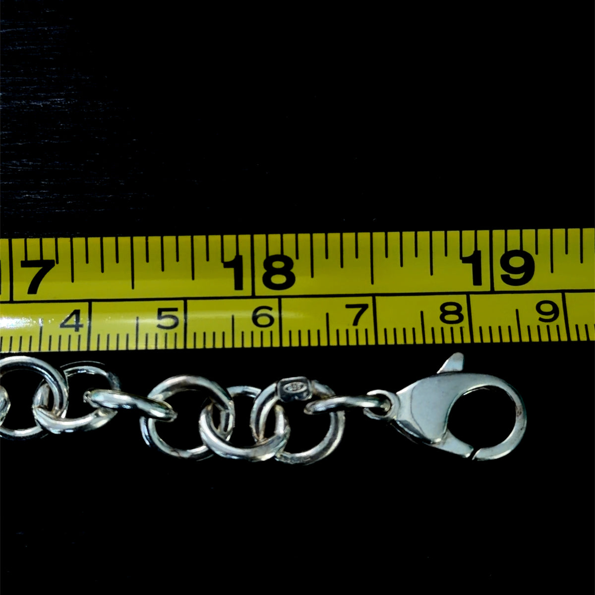 Stunning Heavy Silver Round Link Belcher (Rolo) Chain weighing 65.5 Gms Having A Substantial Lobster Clasp