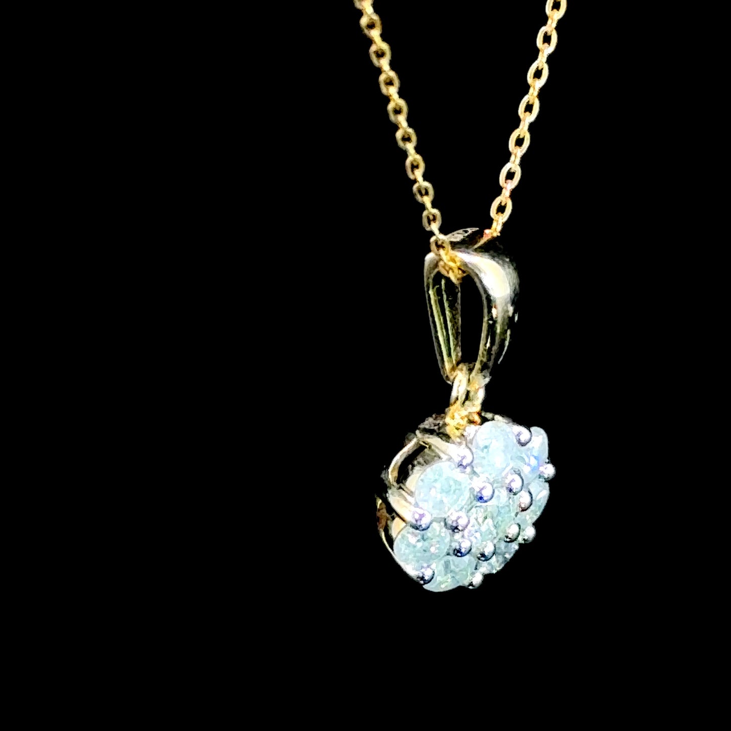 9K Yellow Gold Diamond Cluster Pendant APPX 0.5 CTS