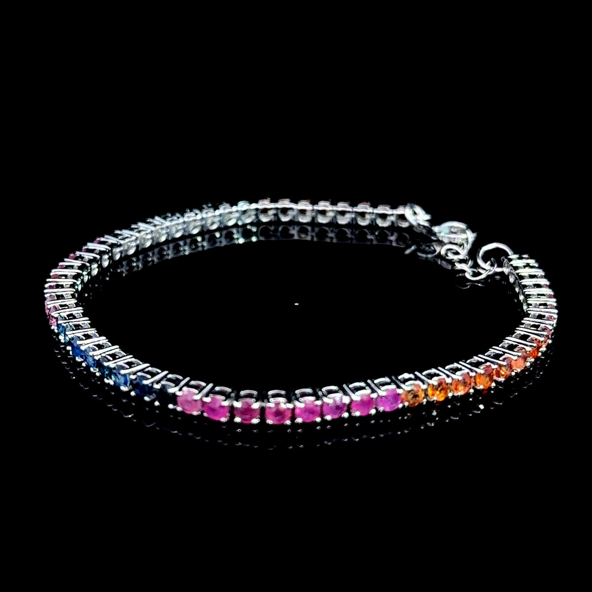 Hi Quality Silver Rainbow Sapphire Bracelet