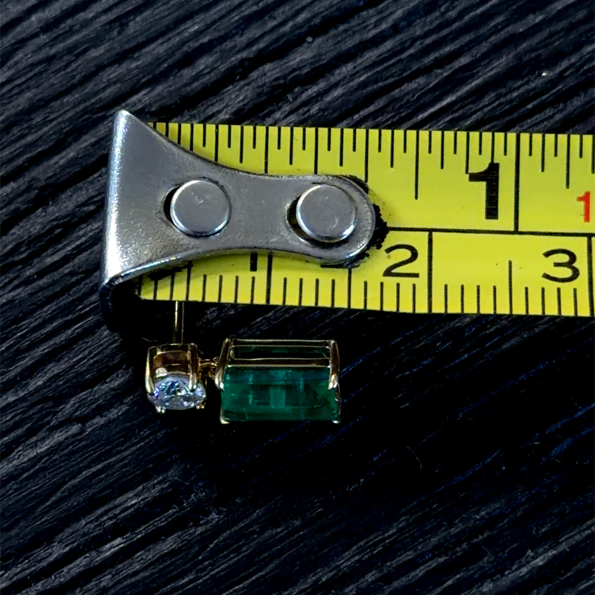Beautiful Pair Of Columbian Emerald & Diamond Studs Set In 18k Yellow Gold The Emeralds 1.9Cts Total and Diamonds 0.5Cts RRP£5k