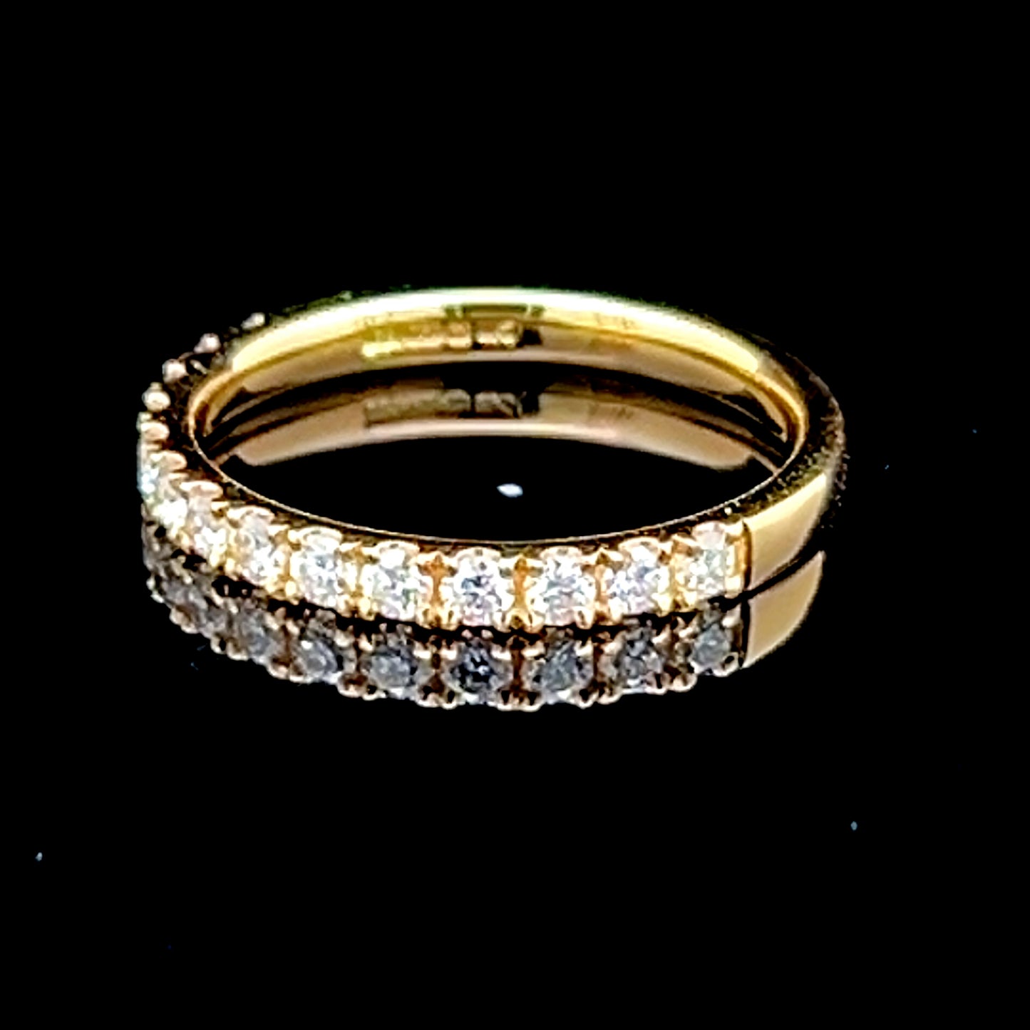 18K Yellow Gold Micro Claw Eternity Ring