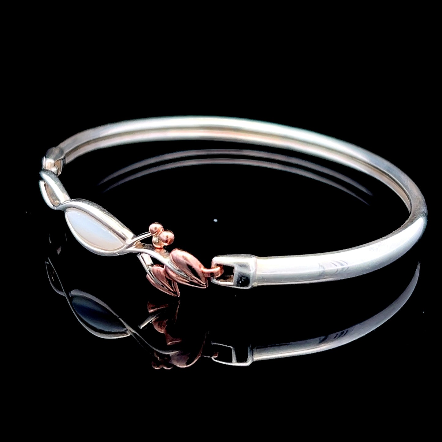 Silver Clogau Mother of Pearl Bangle
