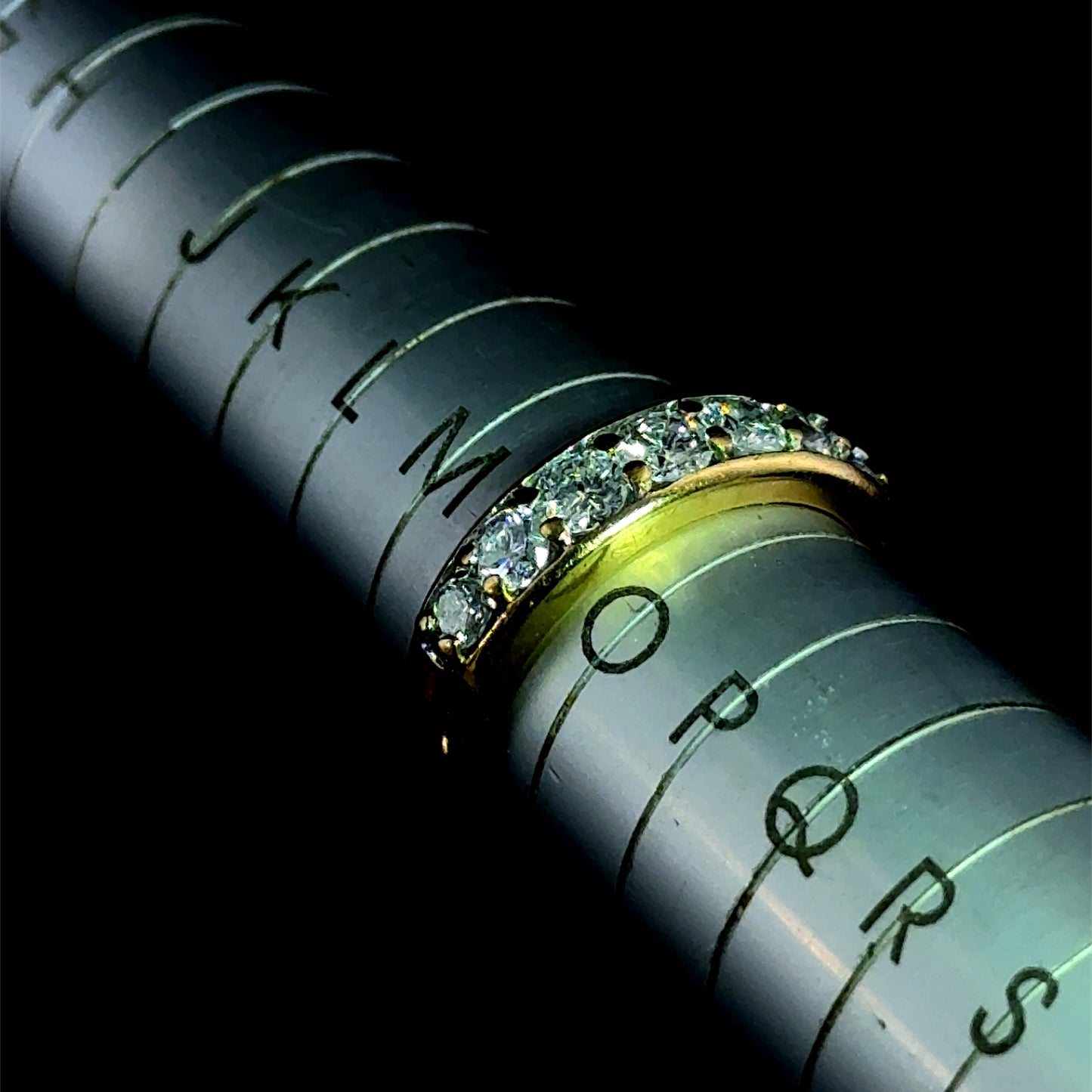 18K Yellow Gold 7 Stone Channel Set Diamond Eternity Band 1.0 CTS