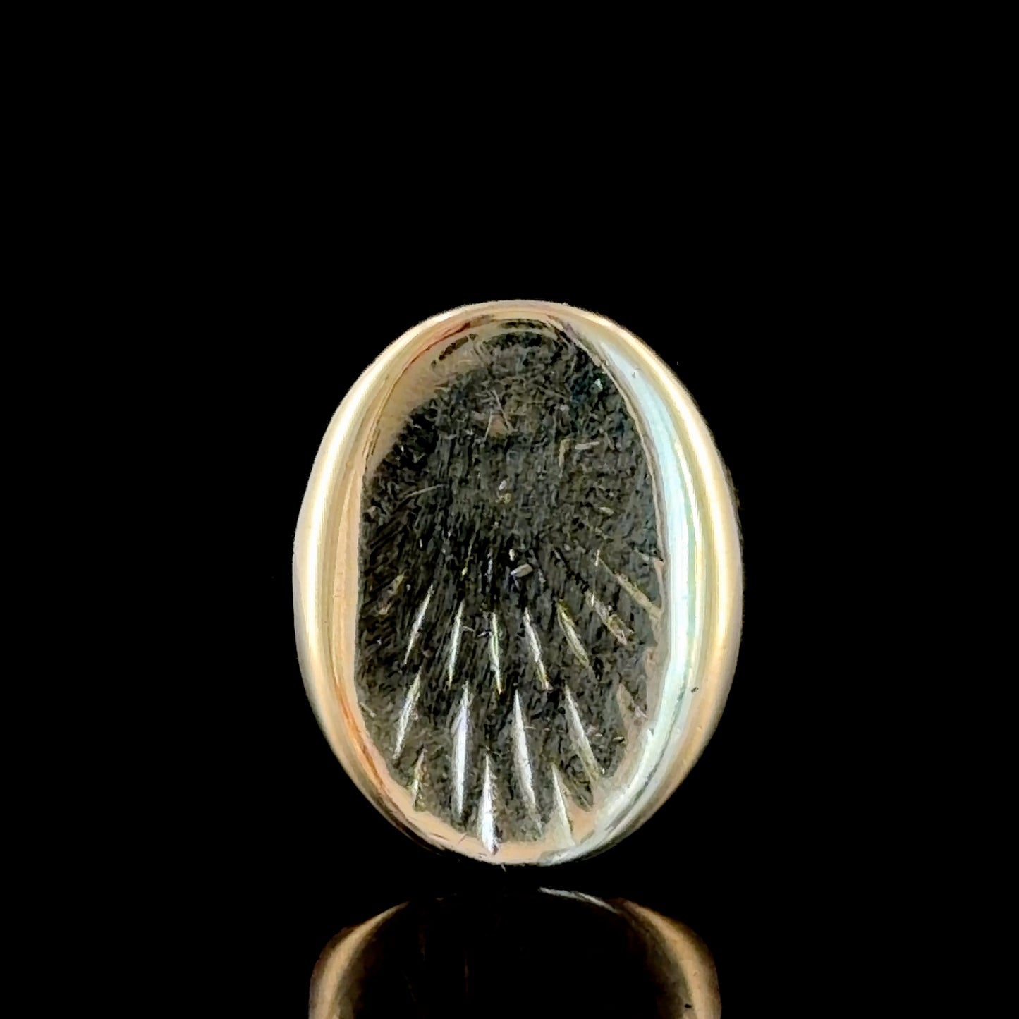 Men’s Vintage 9k Yellow Gold Ring With Sunburst Engraving