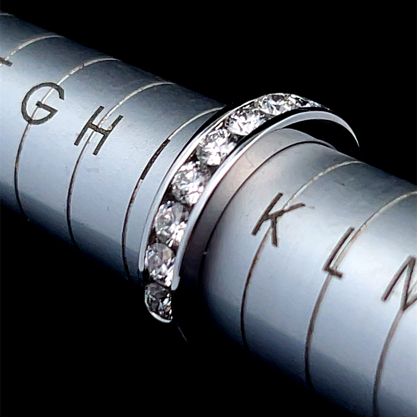 18K White Gold Diamond Channel Set Ring APPX 1.0 CTS