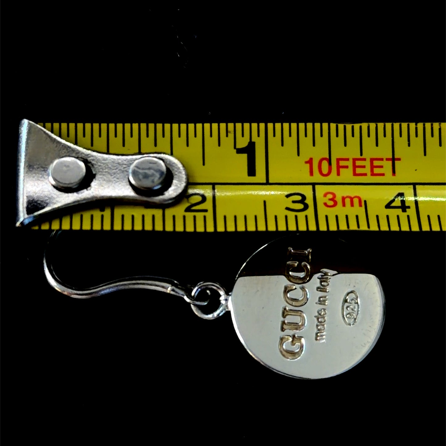 Lovely Gucci Trademark Disc Hook Earrings 15mm Diameter.
