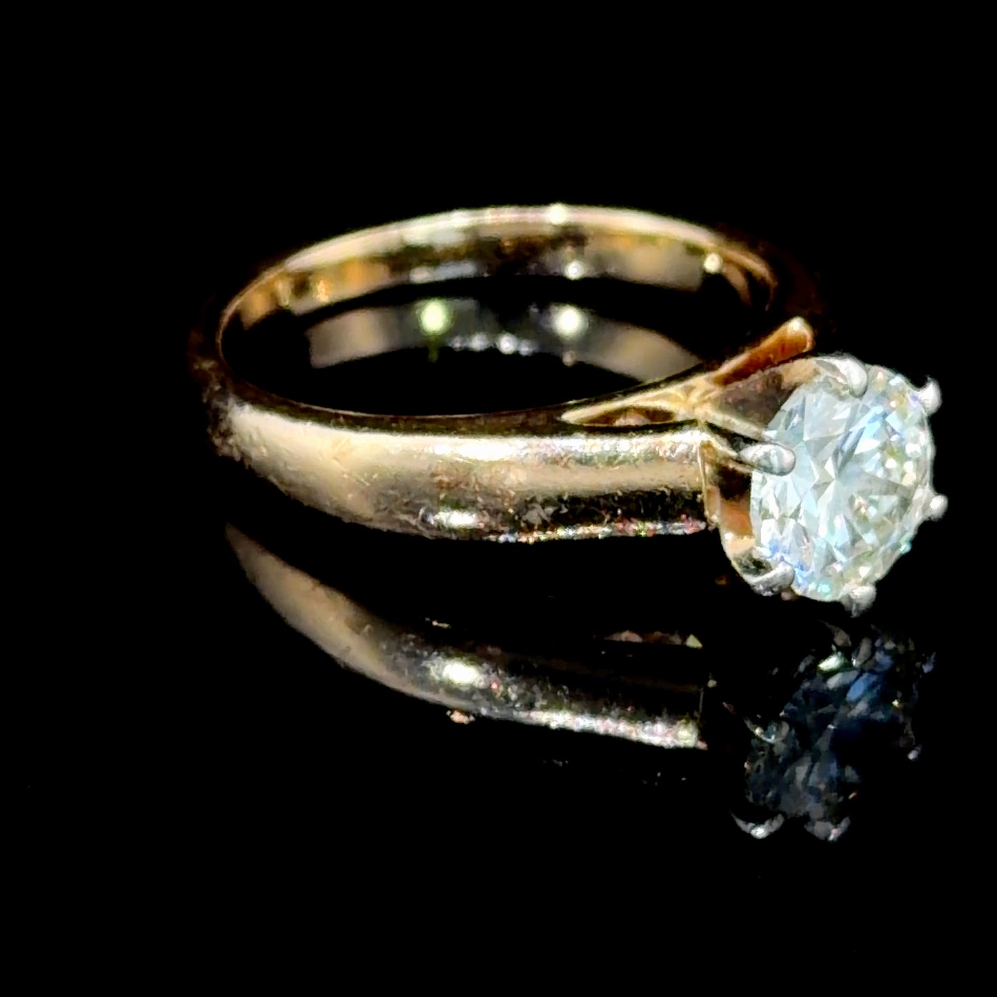Wonderful 18k Yellow Gold Diamond Solitaire Ring Appx 1.5 Cts VS2 Si1