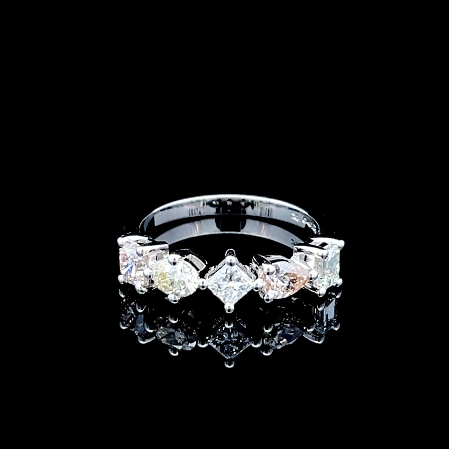 Platinum Multicut Diamond Band Ring APPX 1.27 CTS