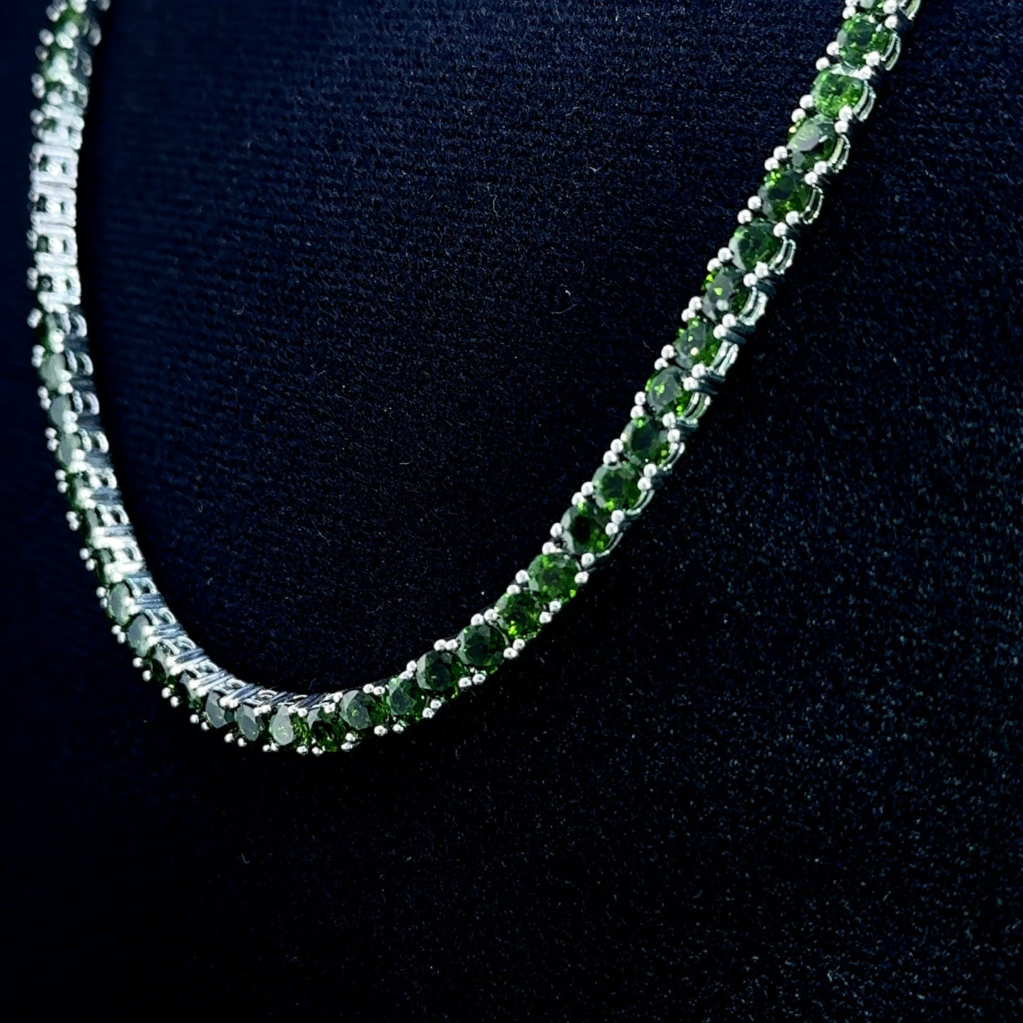 Silver Chrome Diopside Necklace