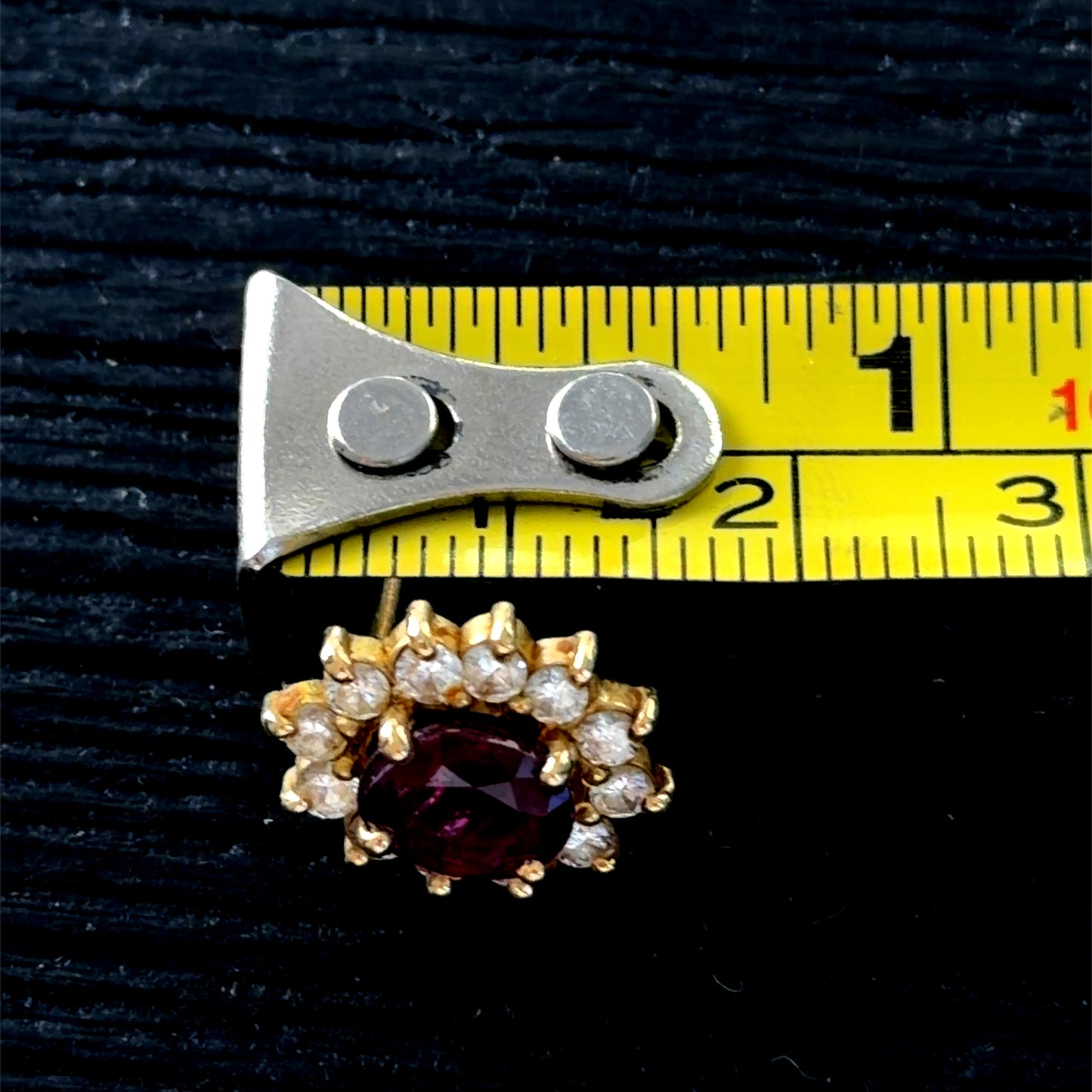 Stunning 18k Yellow Gold Ruby & Diamond Traditional Oval Cluster Stud Earrings Diamond 1.3 Cts Ruby 2.6 Cts