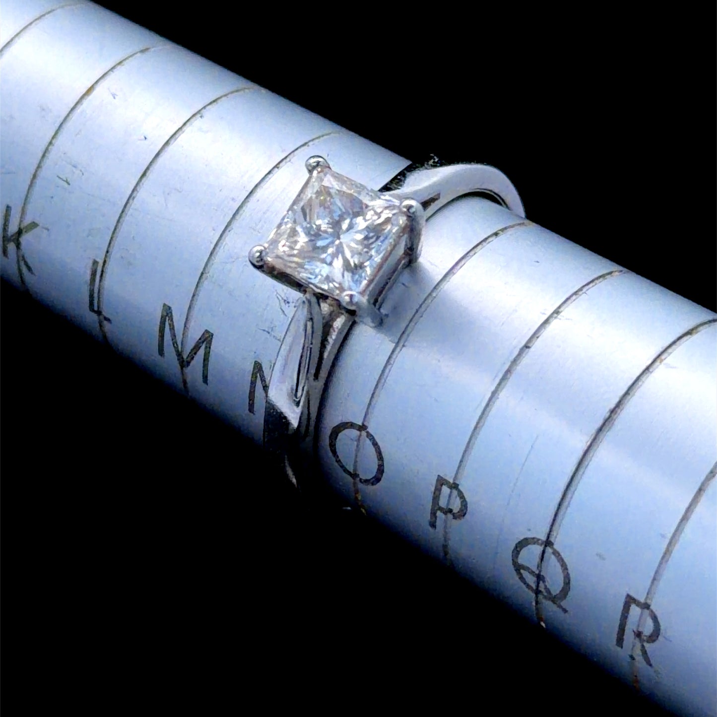 Platinum Princess Cut Diamond Solitaire Ring Appx 1.2cts