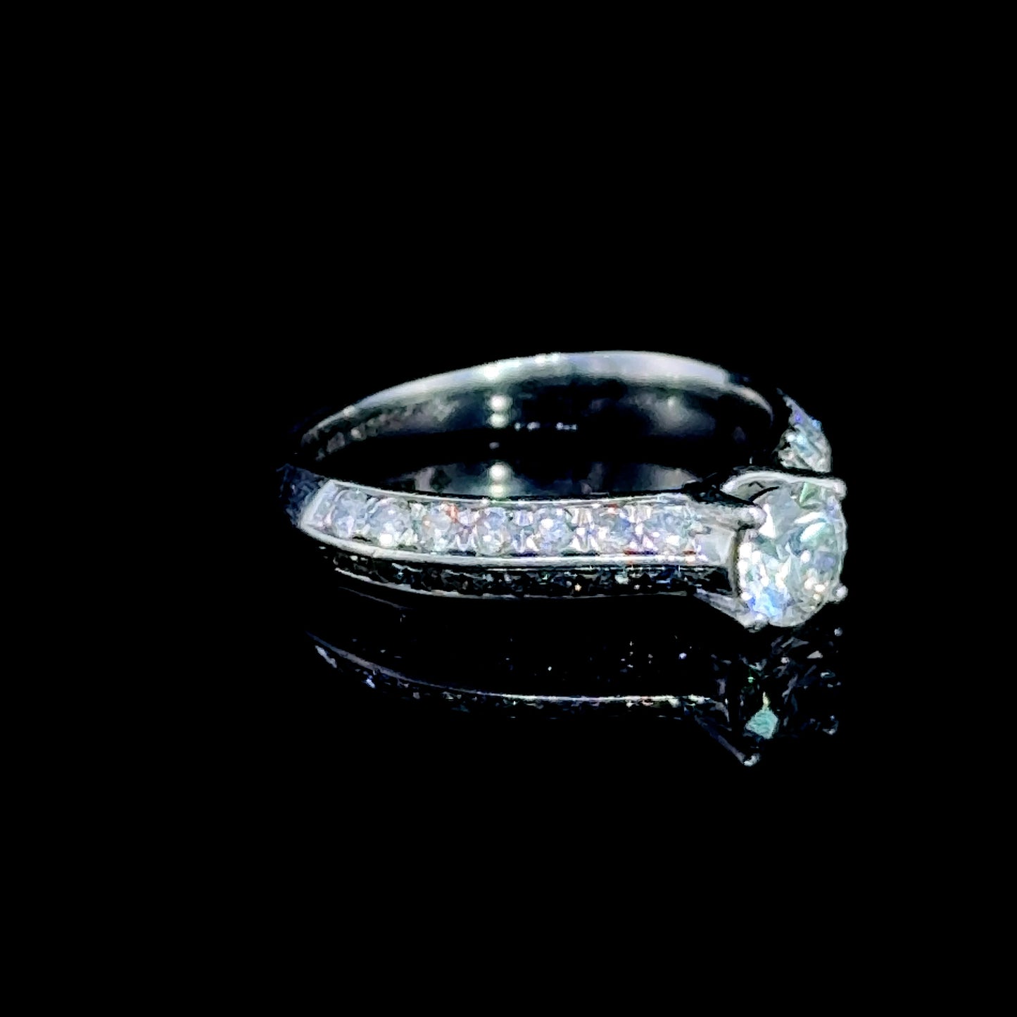 Platinum Diamond Solitaire Ring with Diamonds to Shoulders APPX 0.4 CTS Centre 1.01 CTS Total