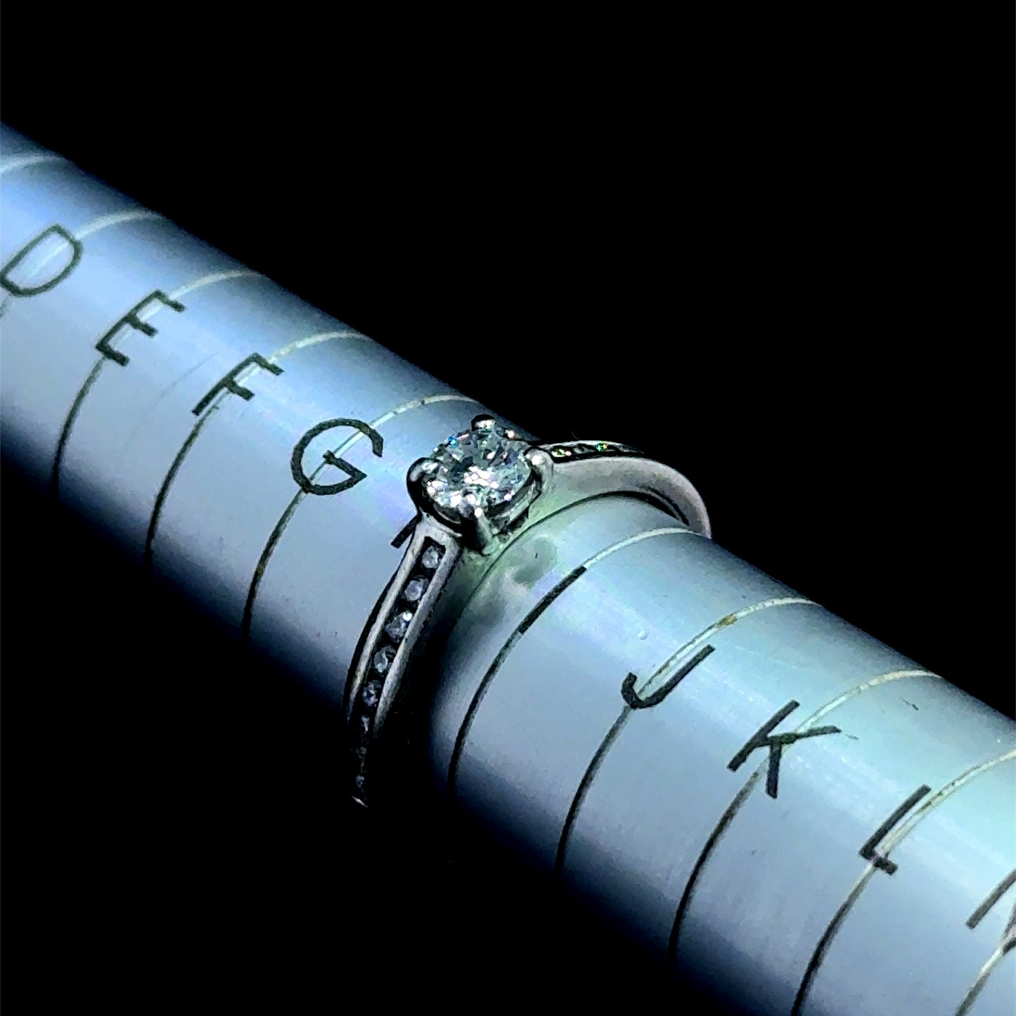 Platinum Diamond Solitaire Ring with Diamonds To Shoulders APPX 0.2 CTS Centre