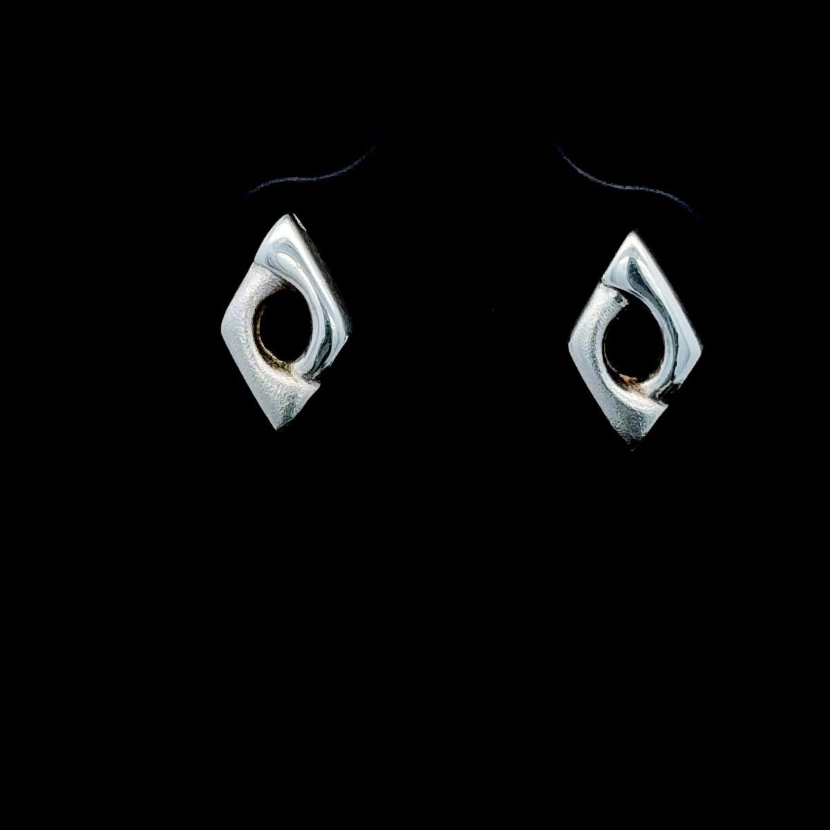 Silver Diamond-Shaped Studs