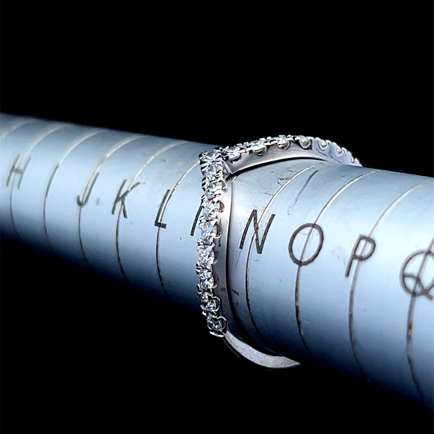 9K White Gold Diamond Wishbone Ring
