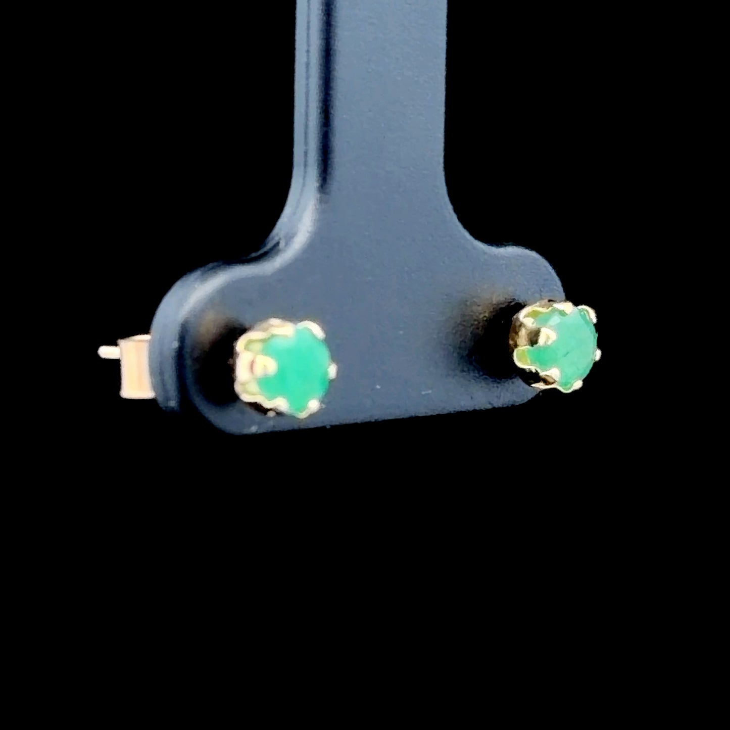 9k Yellow Gold & Emerald Studs