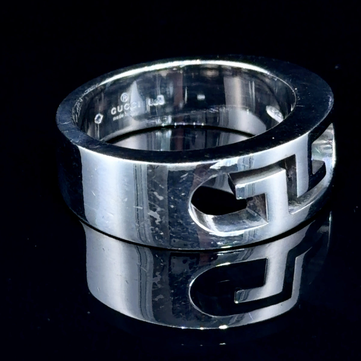 Lovely Gucci Double G Sterling Silver Ring