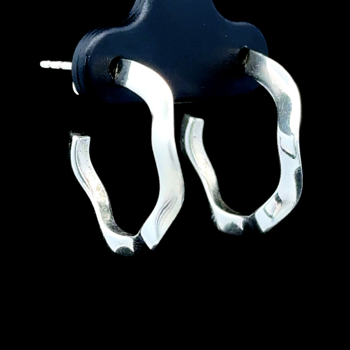 Silver Hammered C Studs