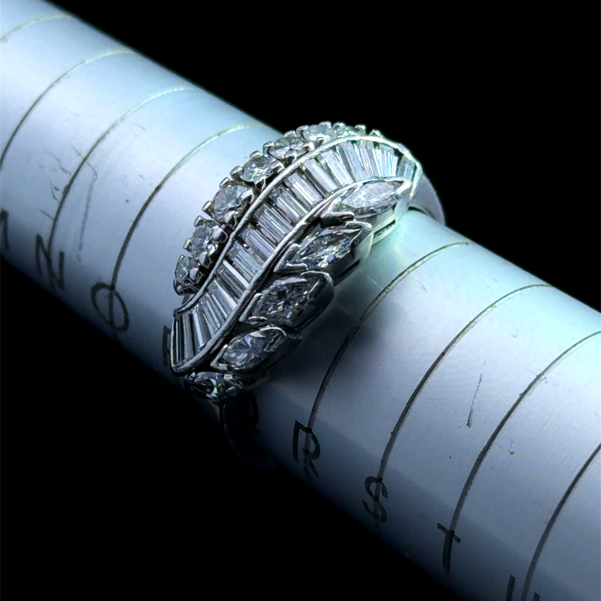 A Stunning 18k White Gold Mixed Cut Diamond Cocktail Ring of Appx 1.2 Cts
