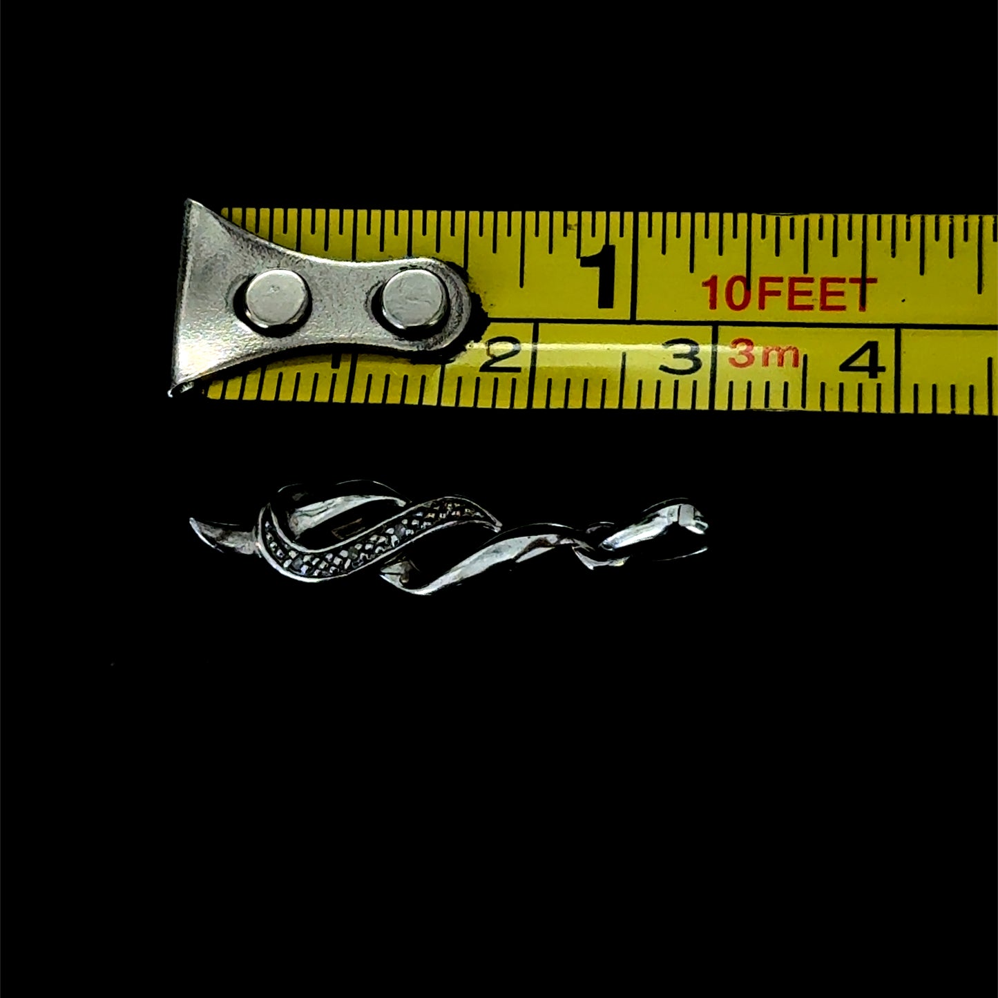 Silver & Diamond Twisted Pendant
