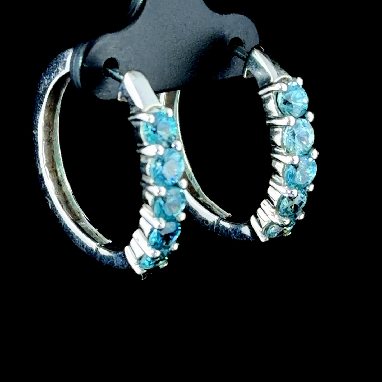 Silver Blue Topaz Earrings