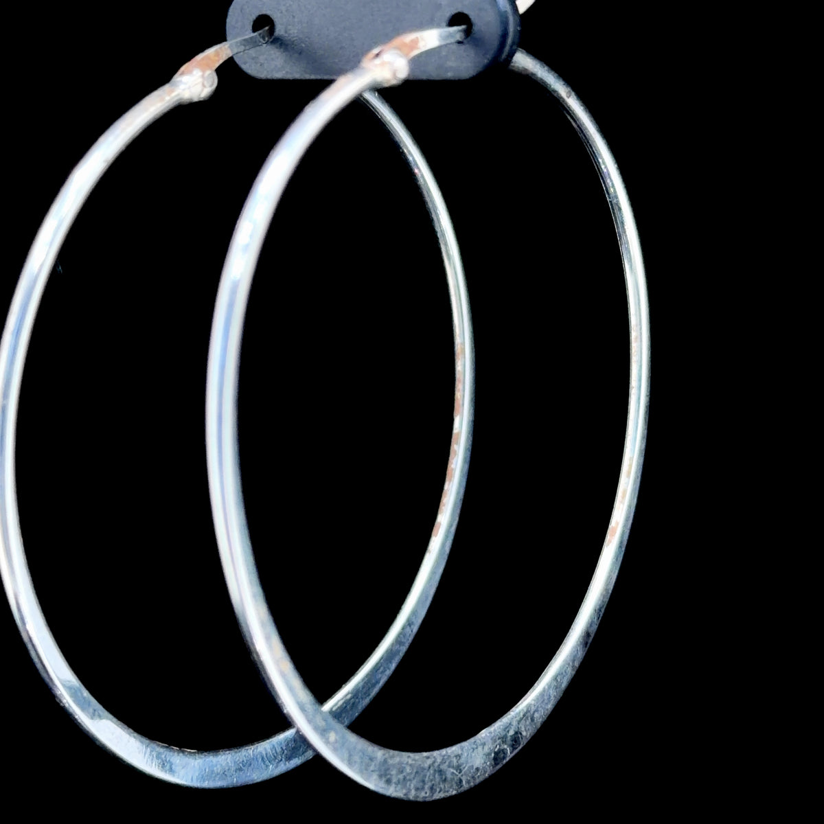 Large Plain Silver Hoop Earrings