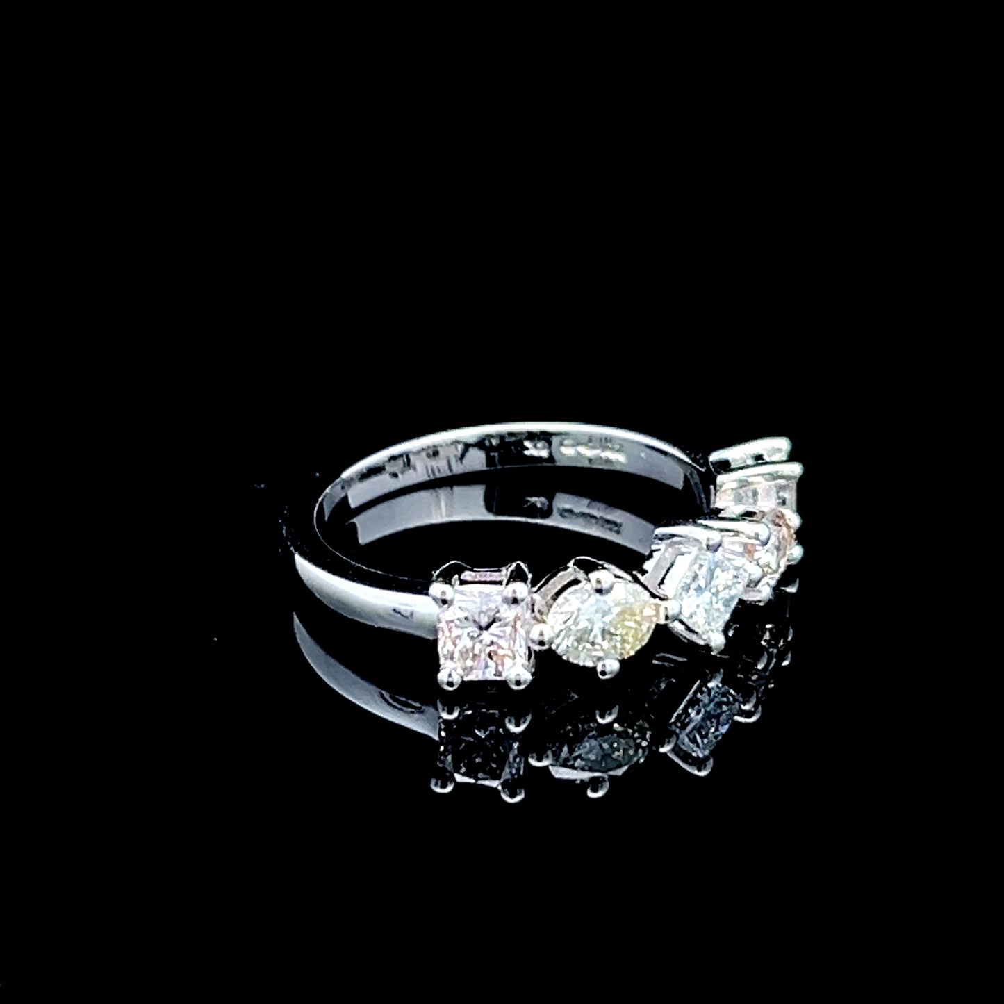 Platinum Multicut Diamond Band Ring APPX 1.27 CTS