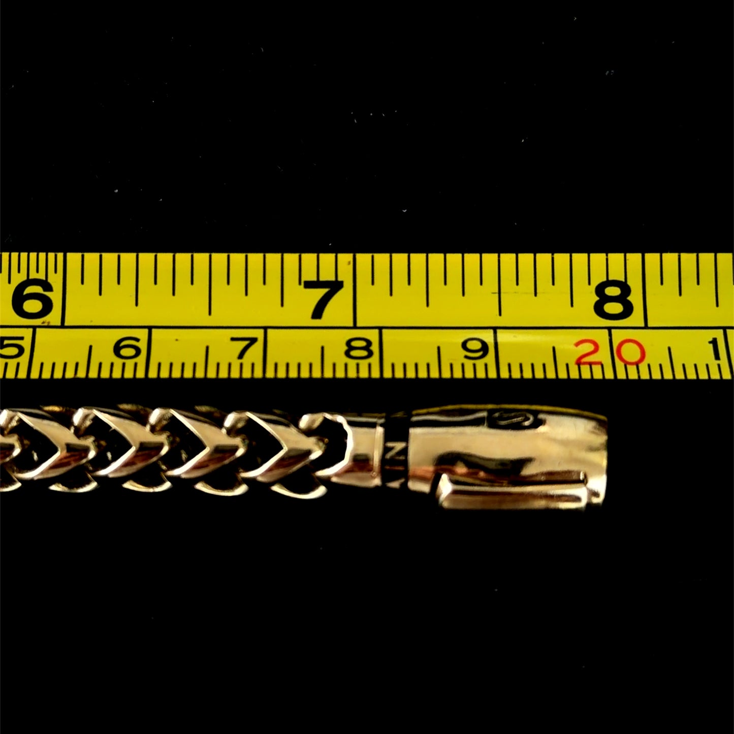 A Superb 14k Yellow Gold Monaco Chain Bracelet By Rondo Having A Very Secure Fastener