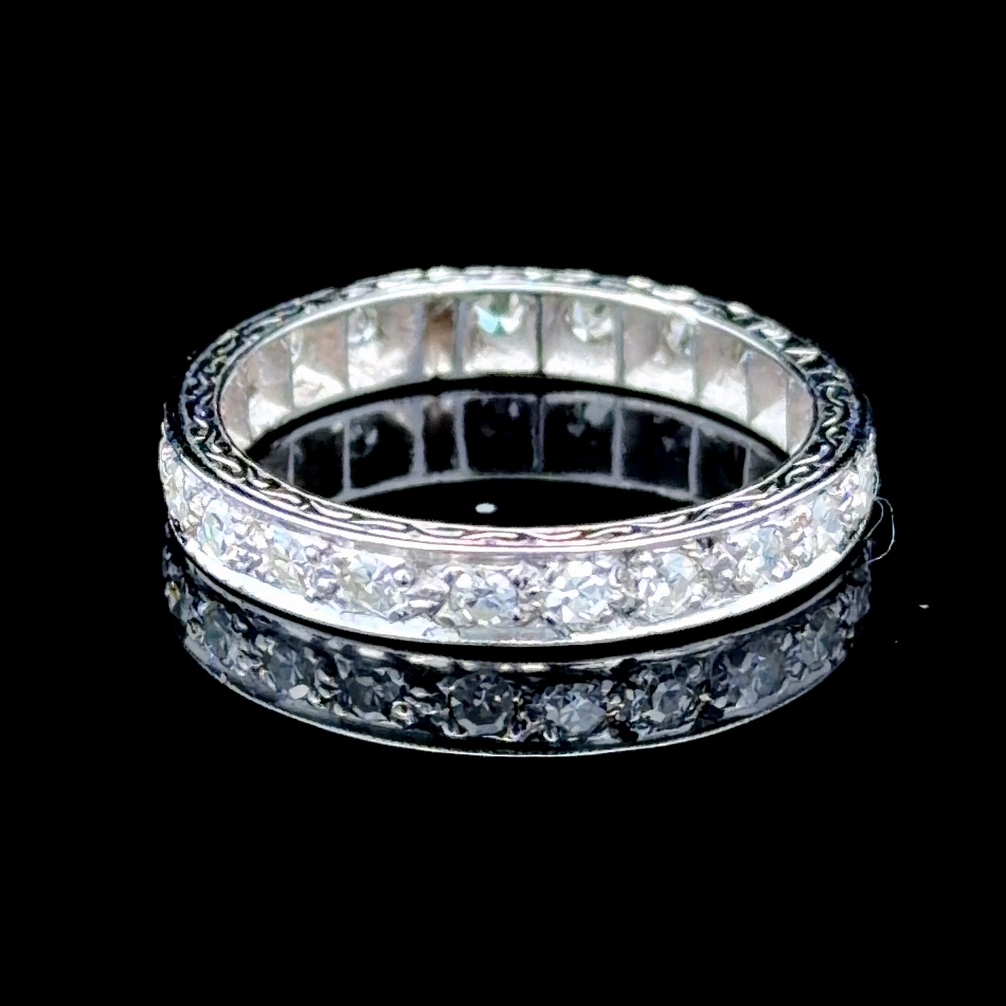 Deco Platinum & Diamond Eternity Ring Appx 0.7 Cts