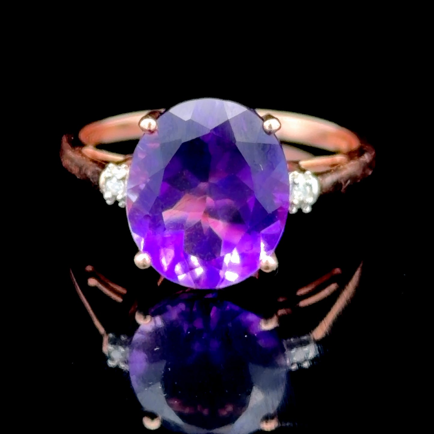 10k Rose Gold & Diamond Ring