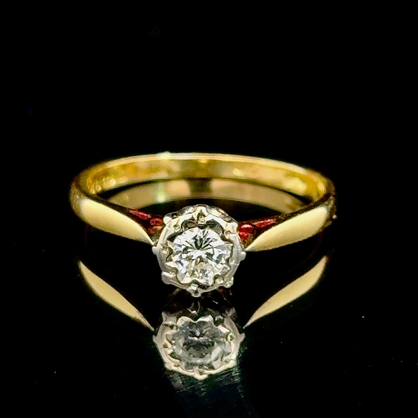 18K Yellow Gold Diamond Solitaire Ring APPX 0.25 CTS