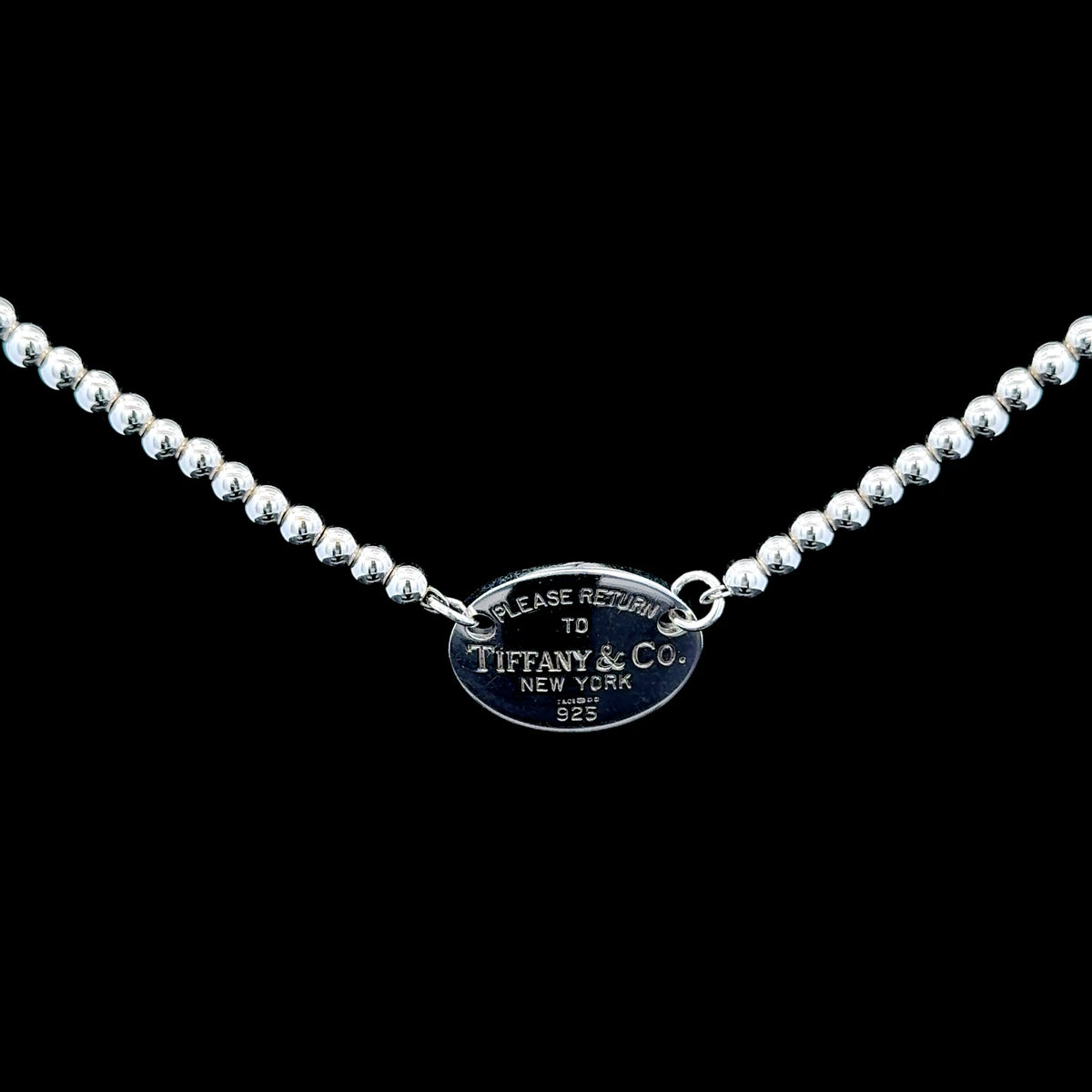 Silver Return To Tiffany Pendant & Beaded Chain