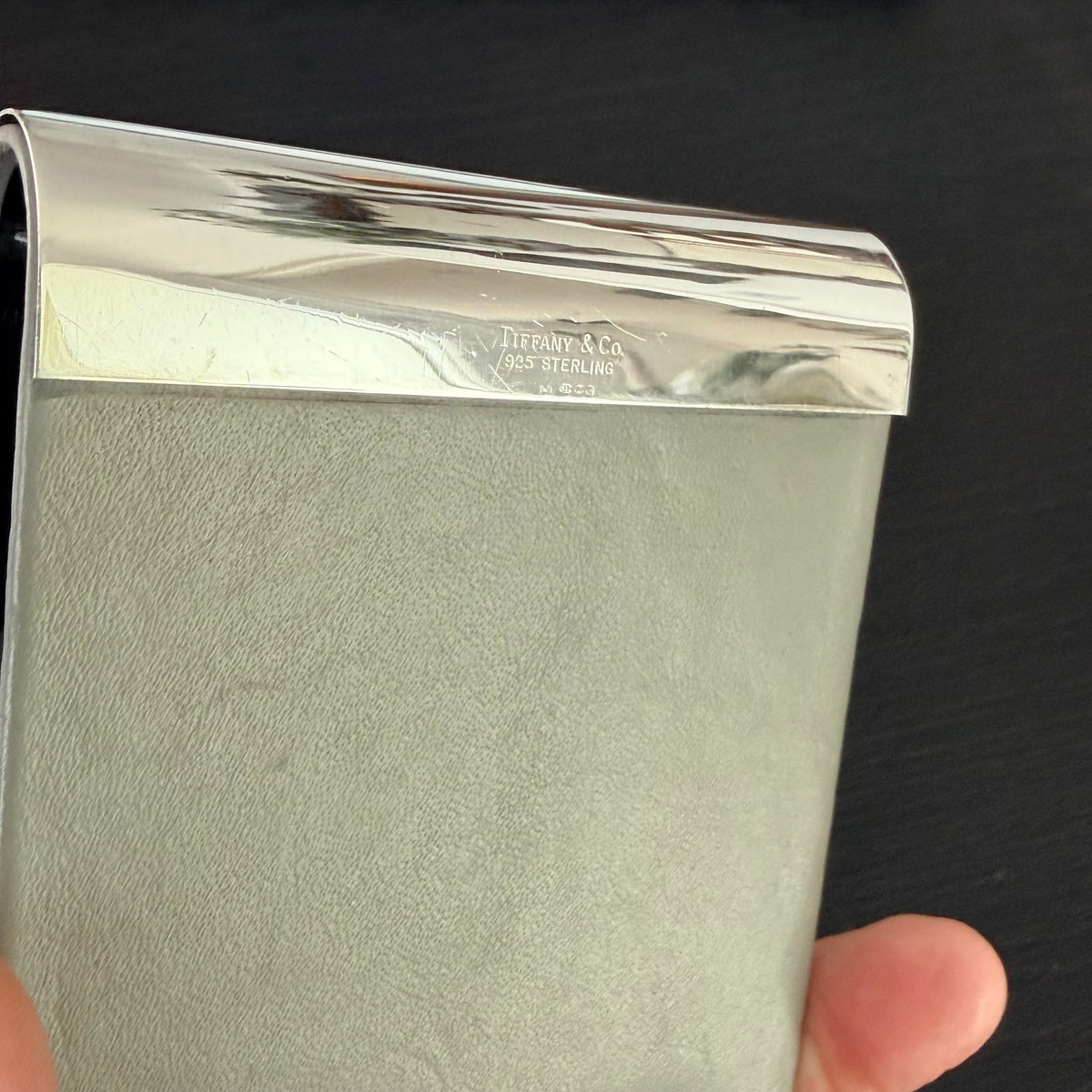 A Superb Silver Tiffany & Co Desk Note Pad Holder Marked Tiffany & Co Sterling Silver
