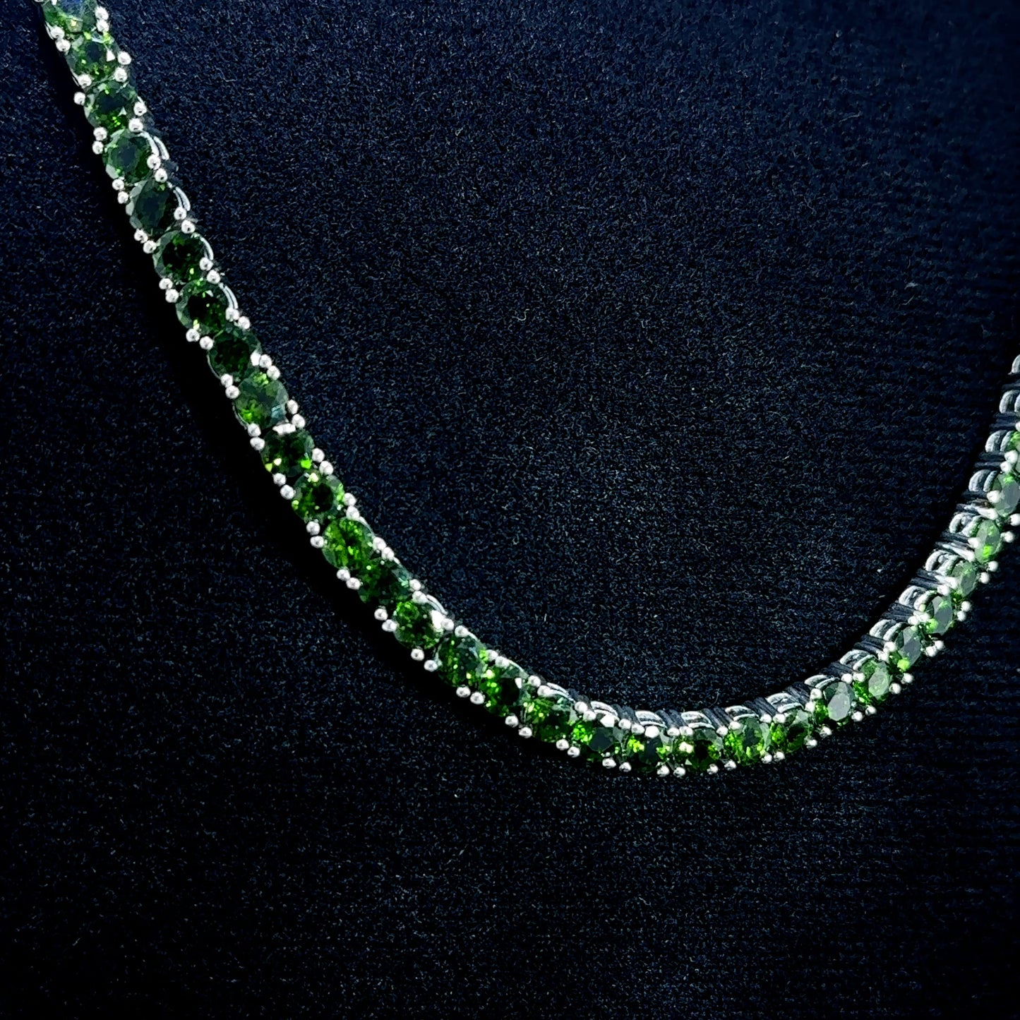 Silver Chrome Diopside Necklace