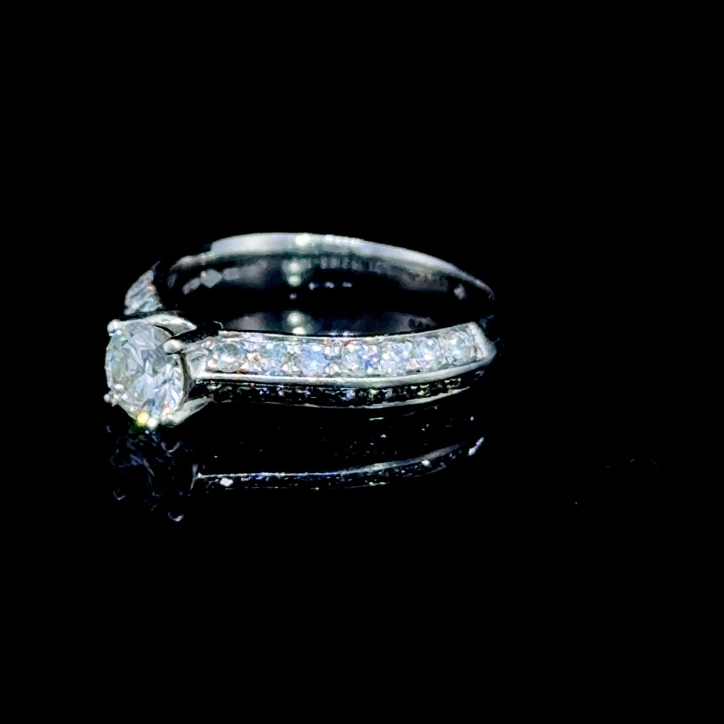 Platinum Diamond Solitaire Ring with Diamonds to Shoulders APPX 0.4 CTS Centre 1.01 CTS Total