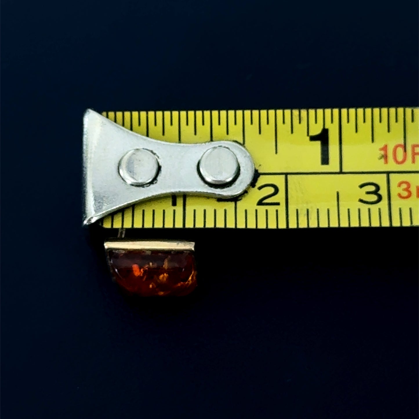 9K Yellow Gold Amber Rectangular Studs