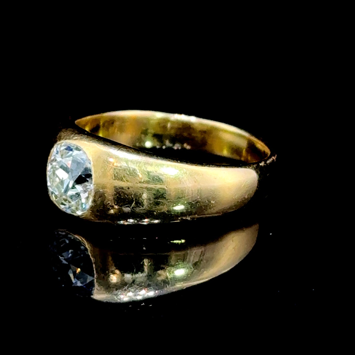 18K Yellow Gold Gents Diamond Band Ring