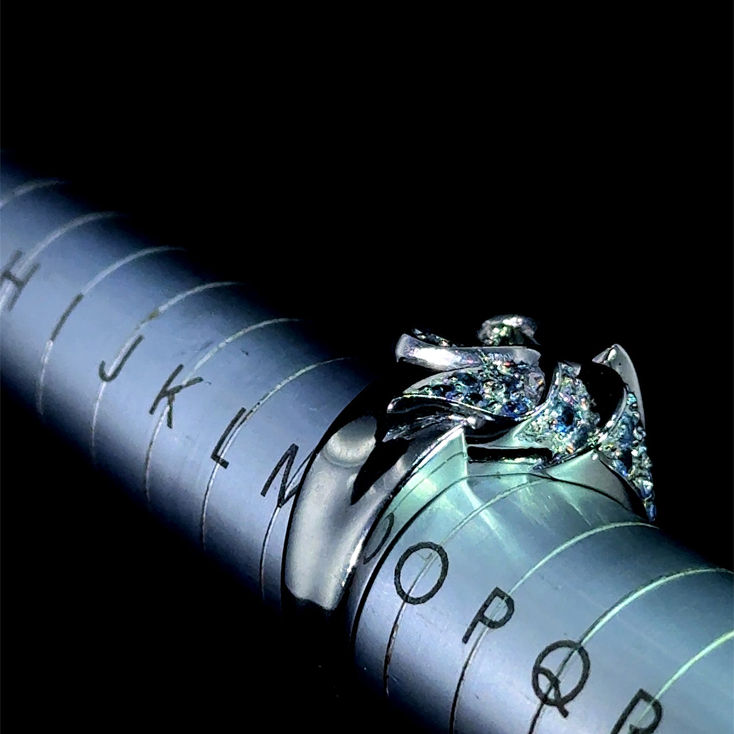 Modernist 9K White Gold Tanzanite   Band