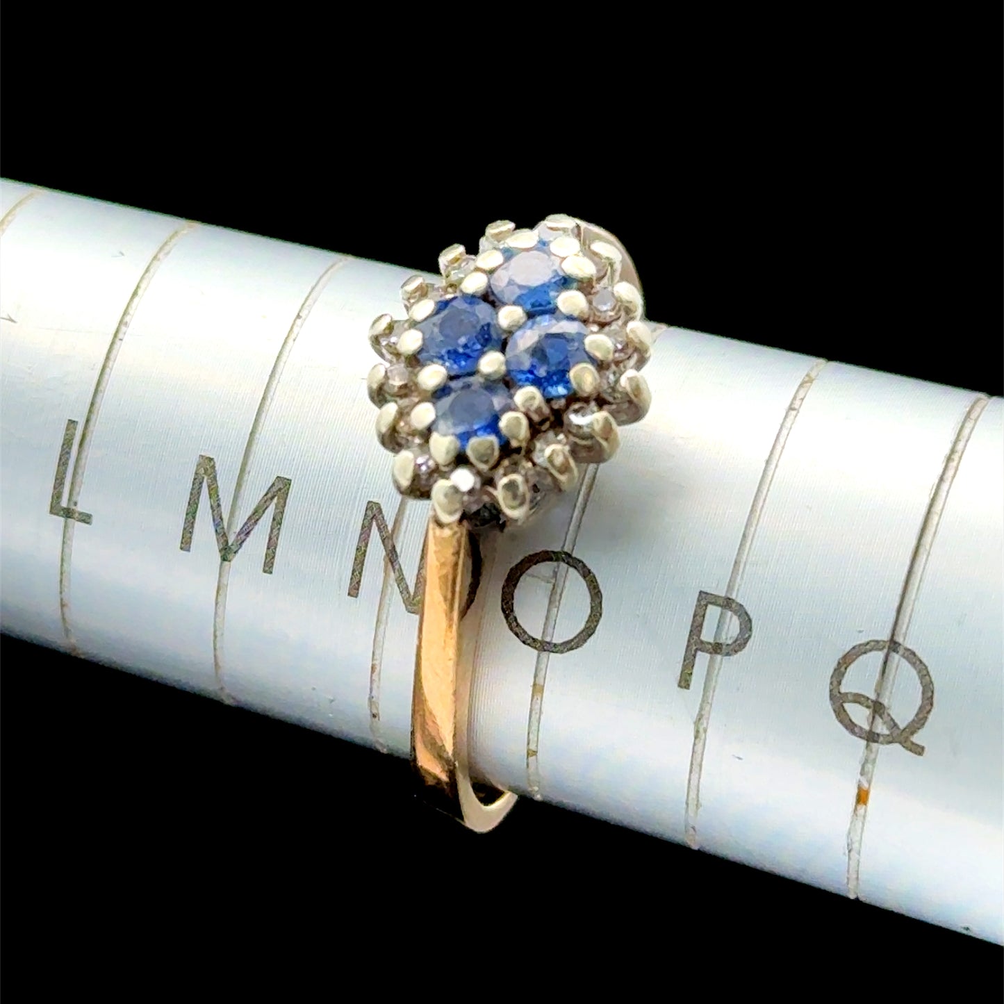 9K Yellow Gold Blue Stone & Sapphire Ring