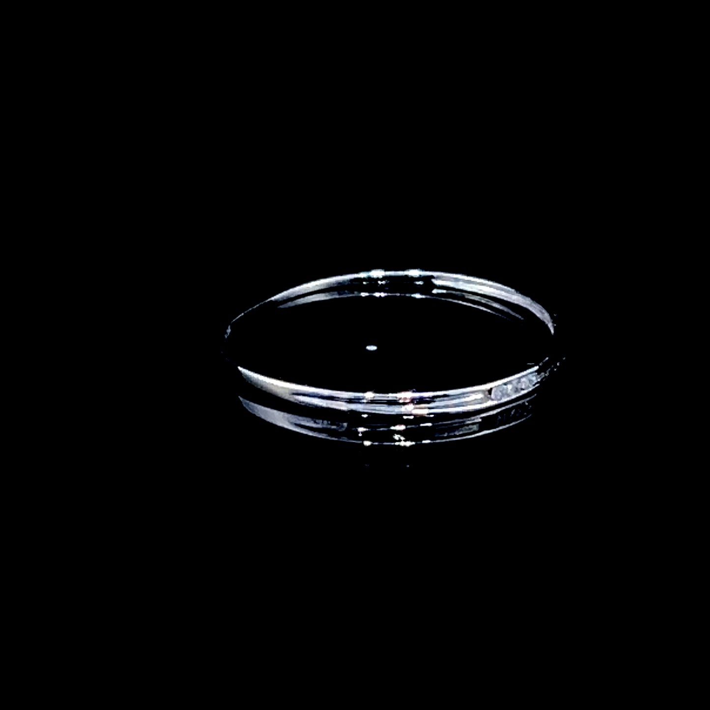 9K White Gold Thin Diamond Ring