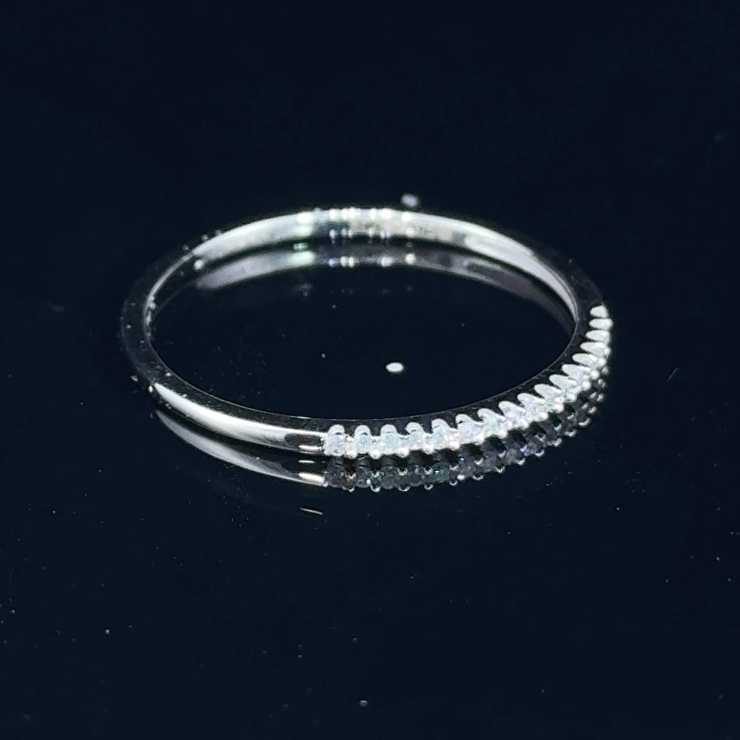 9K White Gold Diamond Micro Eternity Band