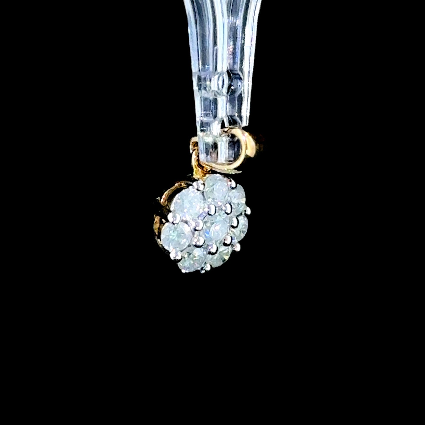 9K Yellow Gold Diamond Cluster Pendant