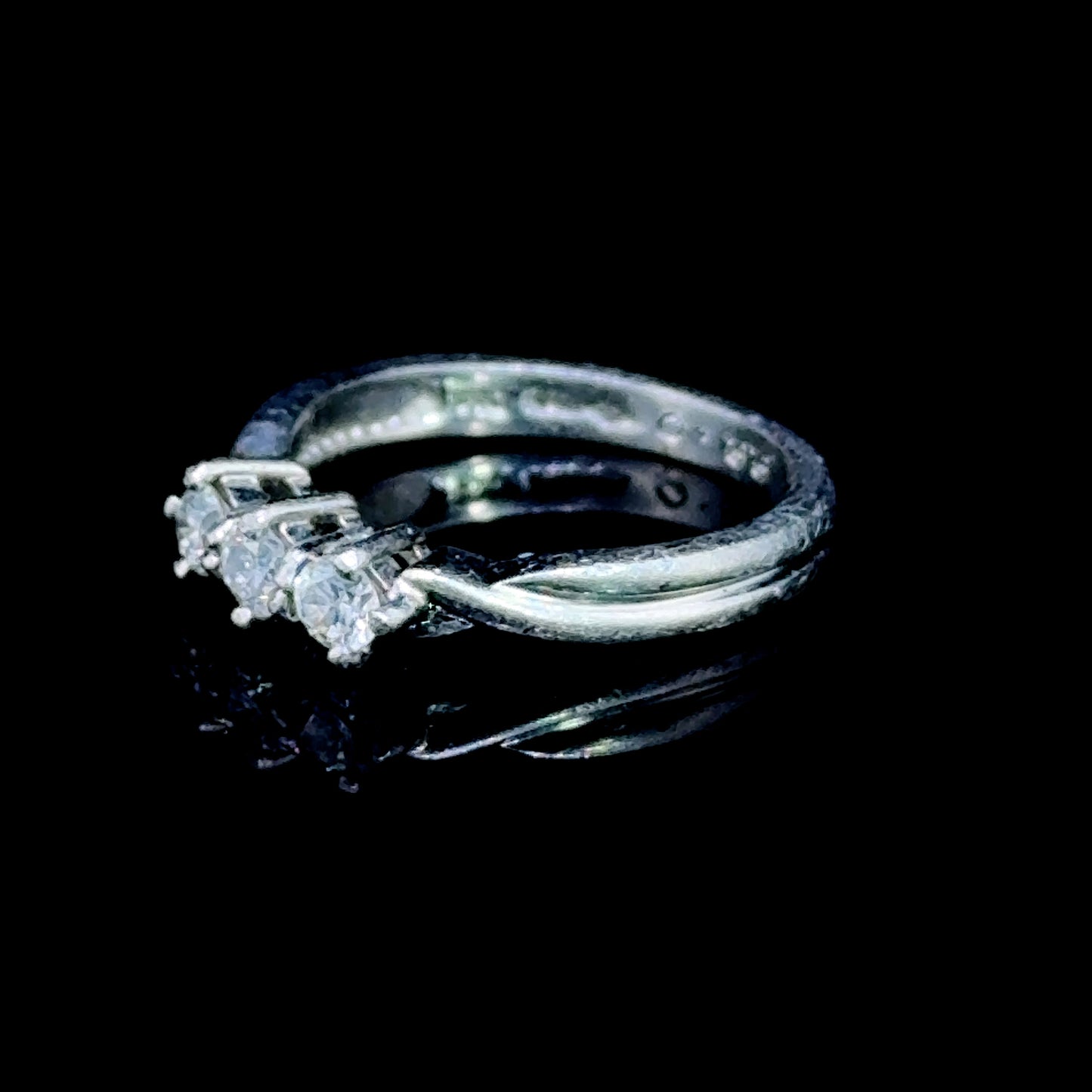 Platinum Diamond Twisted Trilogy Ring APPX 0.33 CTS