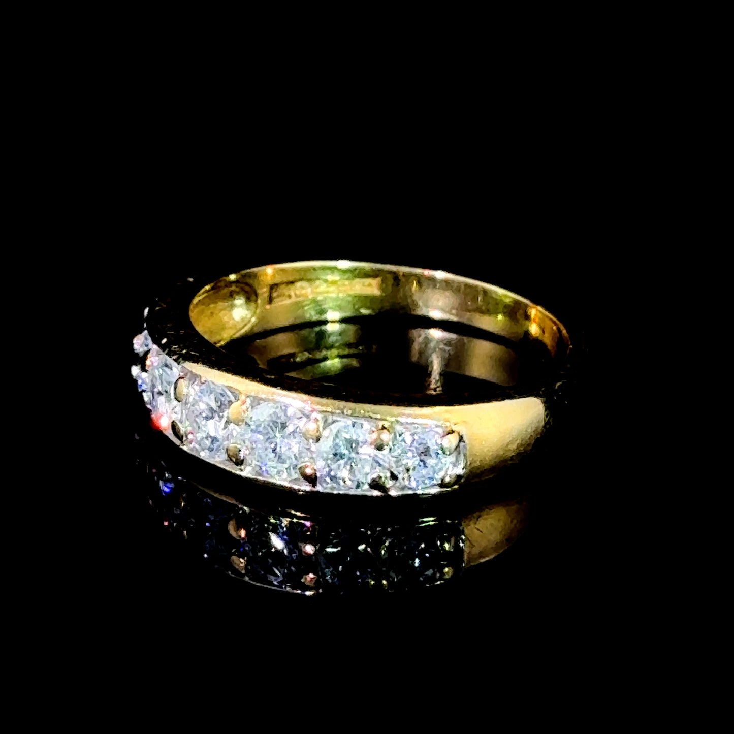 18K Yellow Gold 7 Stone Channel Set Diamond Eternity Band 1.0 CTS