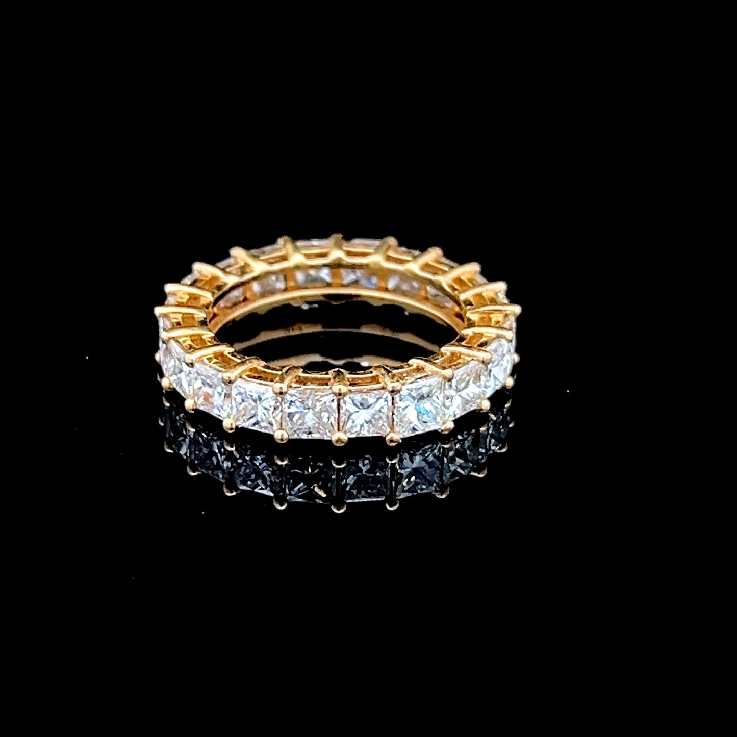 18K Yellow Gold Full Eternity Diamond Ring APPX 4.33 CTS