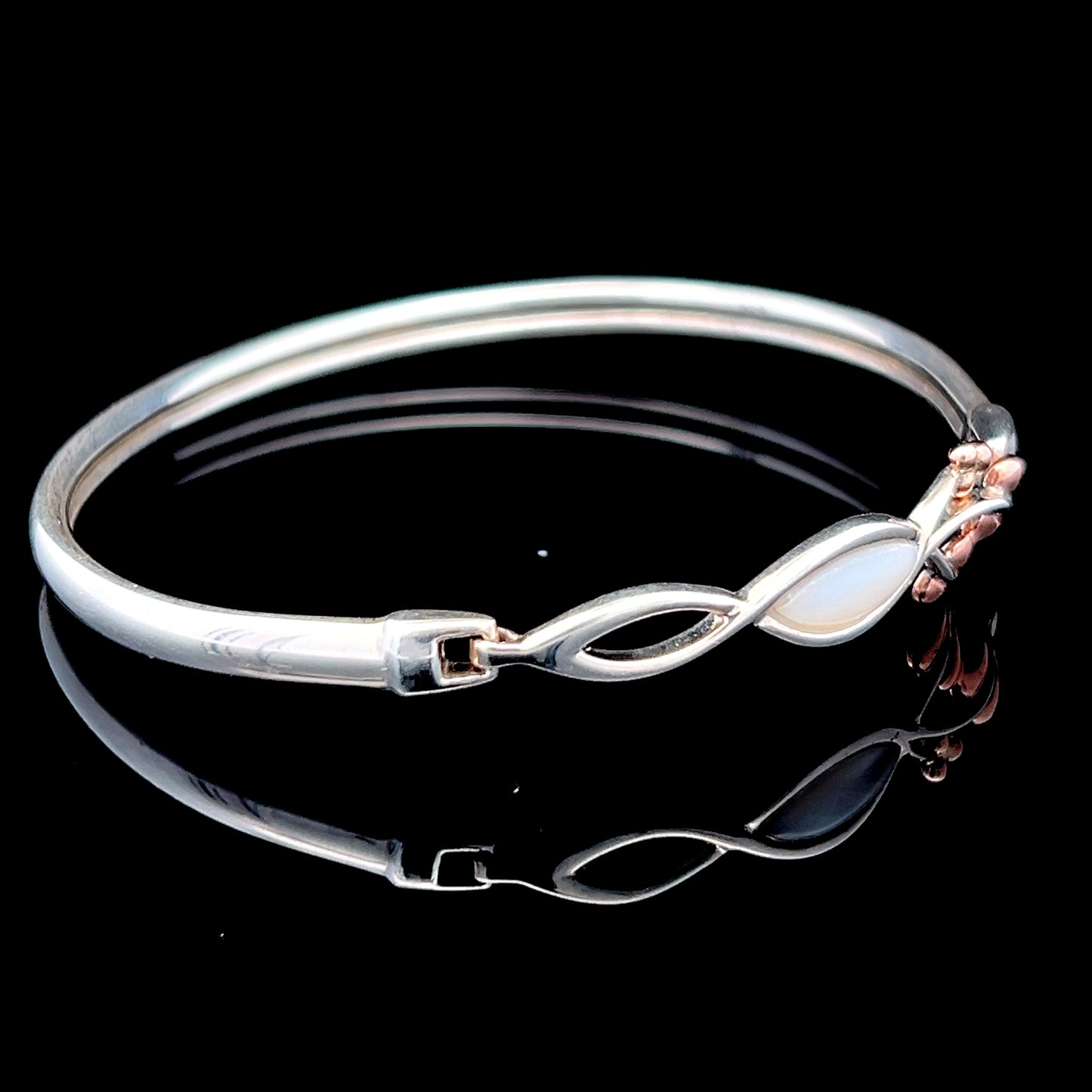 Silver Clogau Mother of Pearl Bangle