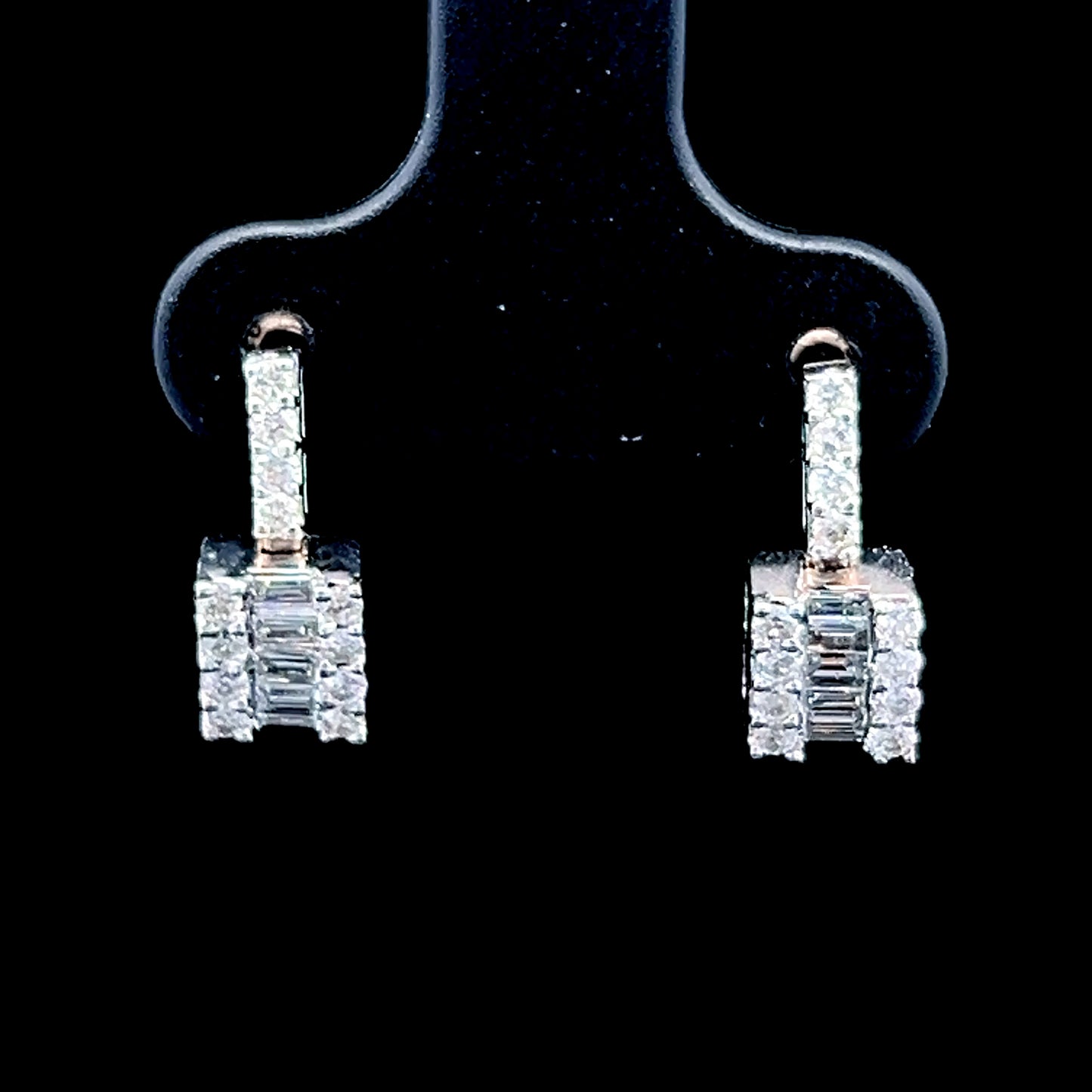 18K White Gold Diamond Drop Studs