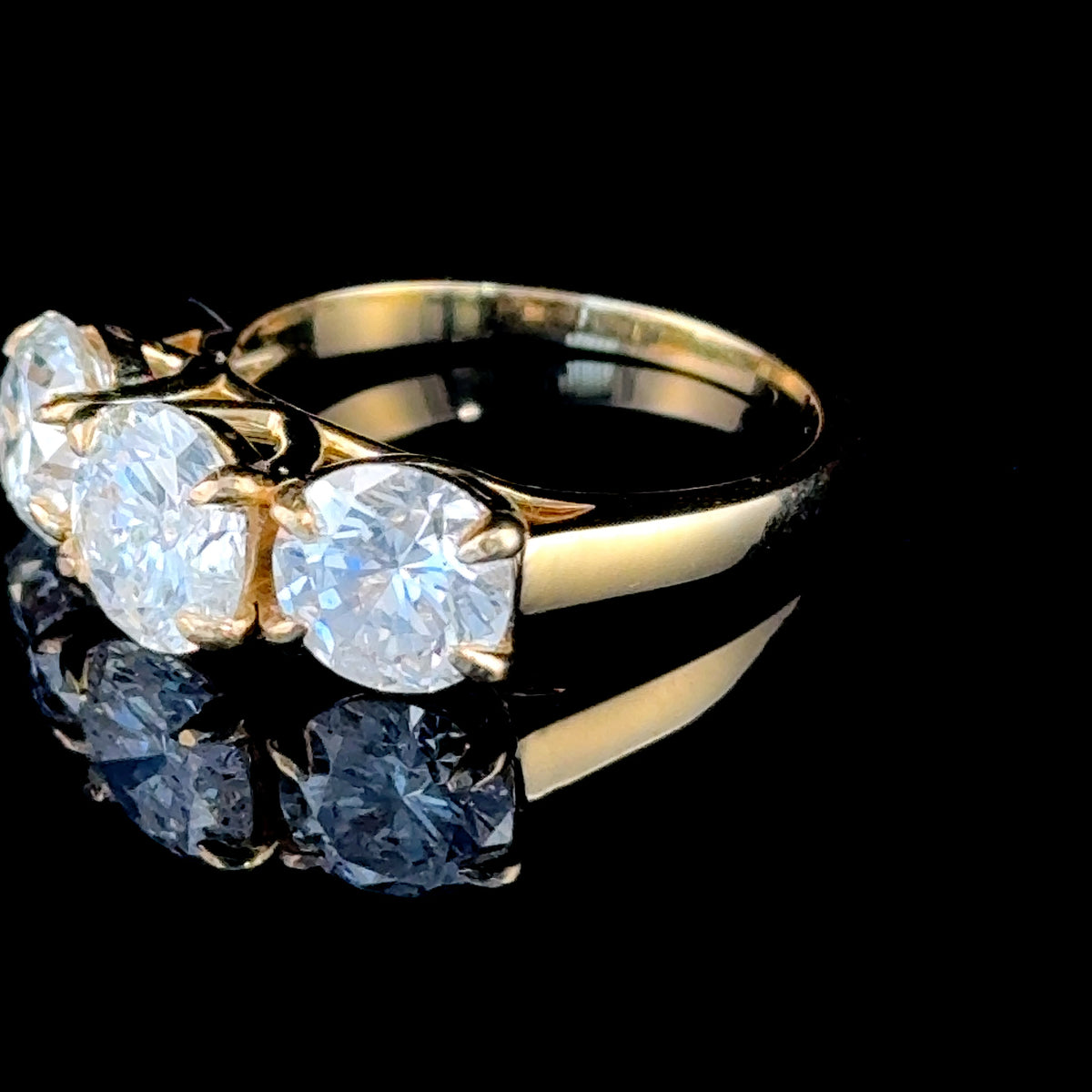 18k Yellow Gold Diamond Trilogy APPX 3.43CTS