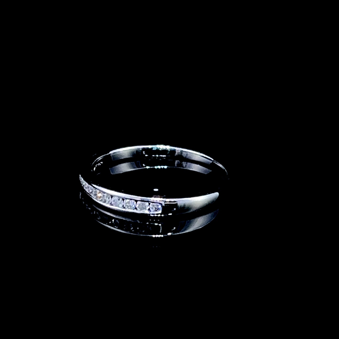 9K White Gold Small 9 Stone Diamond Ring